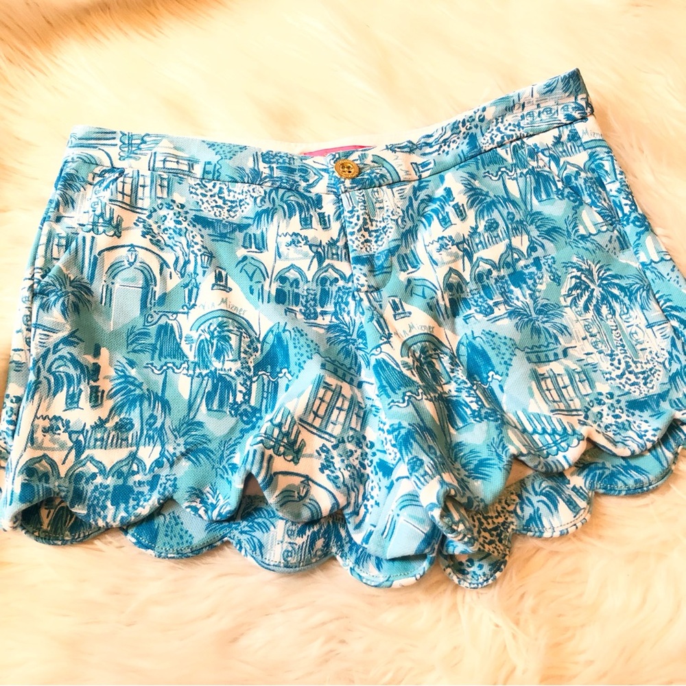 Lilly Pulitzer Buttercup Knit Shorts in the Sunny State of Mind Amalfi Blue - Picture 3 of 6